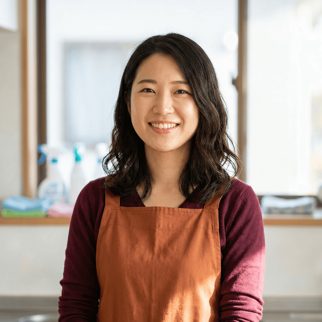 Mia Chen at her desk in a bright office